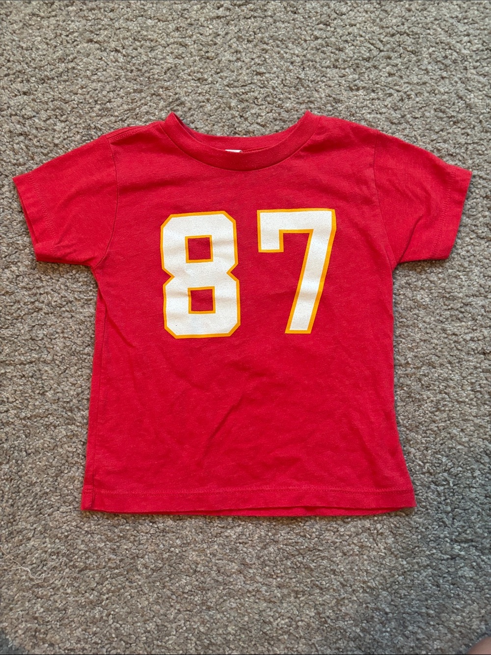 Taylor Swift Travis Kelce Kids Red '87 Short Sleeve Graphic Tee 3T  Swiftie